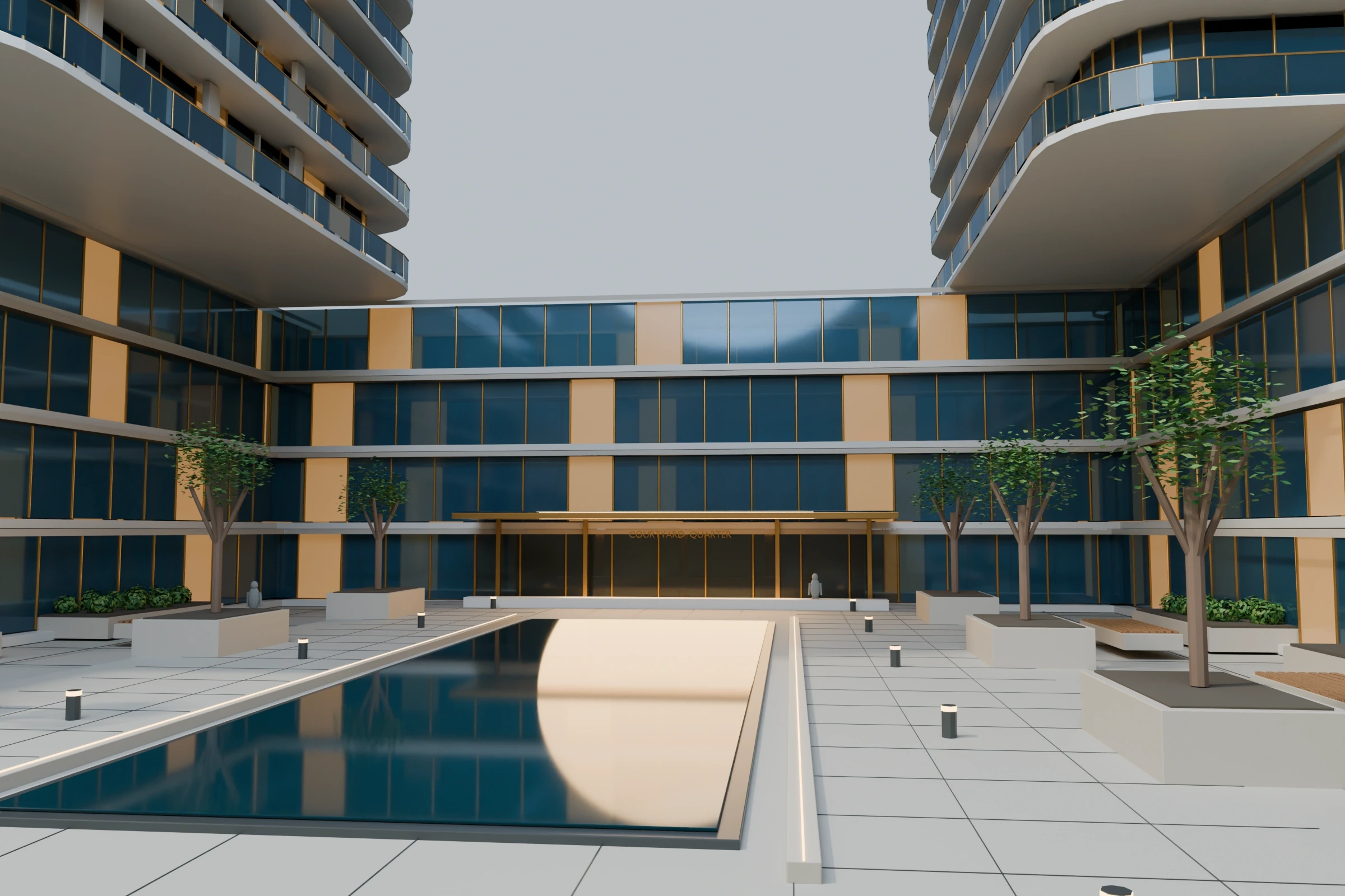 Courtyard Quarter — original exterior concept visualization.