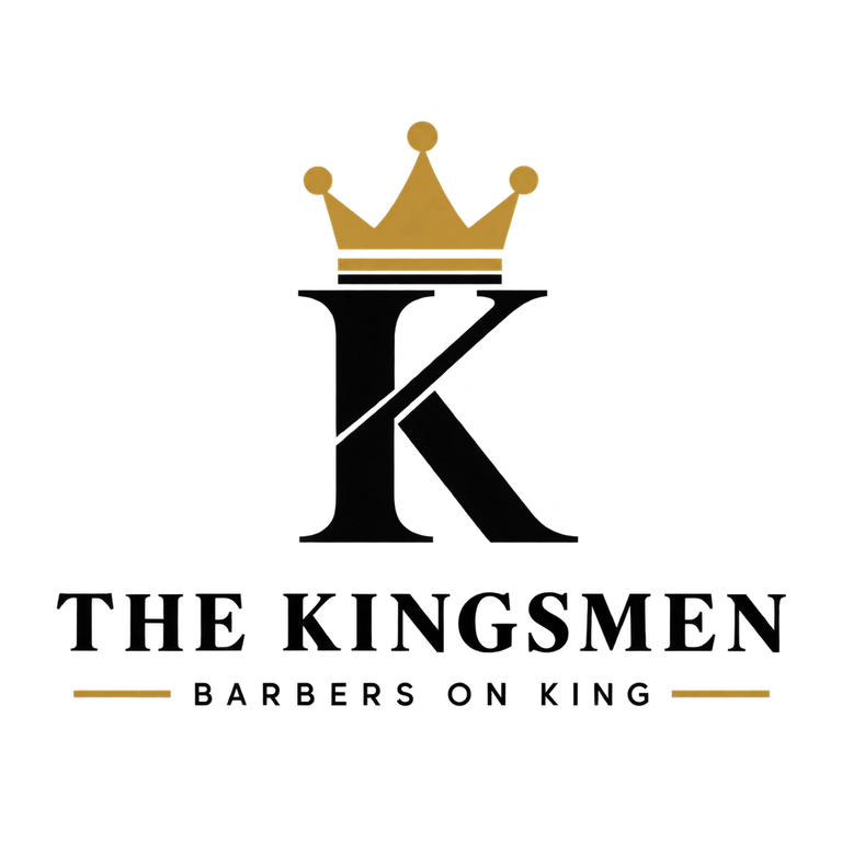 The Kingsmen Barbers on King logo